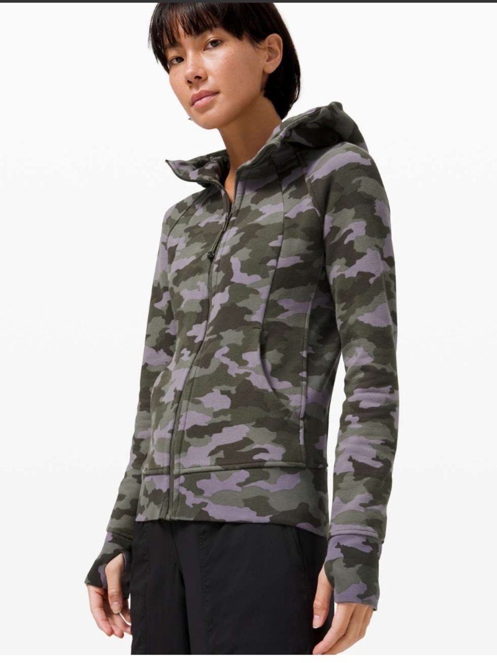 Lululemon Scuba Hoodie 6 Heritage 365 Camo Dusky Lavender Thumbhole Zip